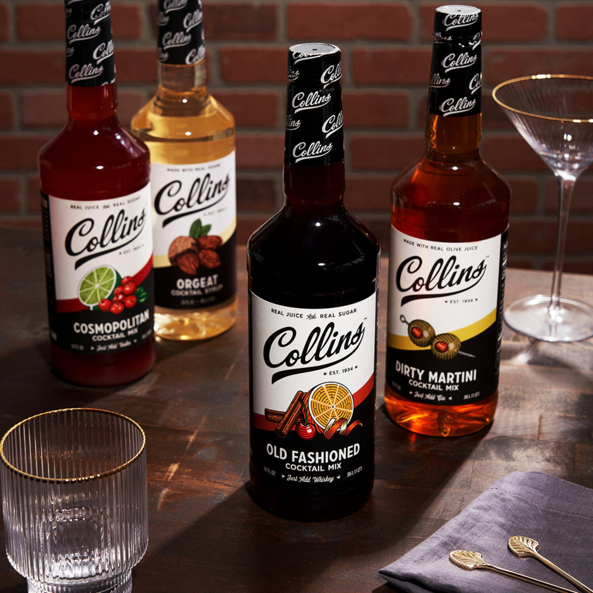 Collins Dirty Martini Mix, Made With Real Olive Brine for the Bold Flavor You Need, Classic Cocktail Recipe Ingredient, Bartender Mixer, Drinking Gifts, Home Cocktail bar, 32 fl oz