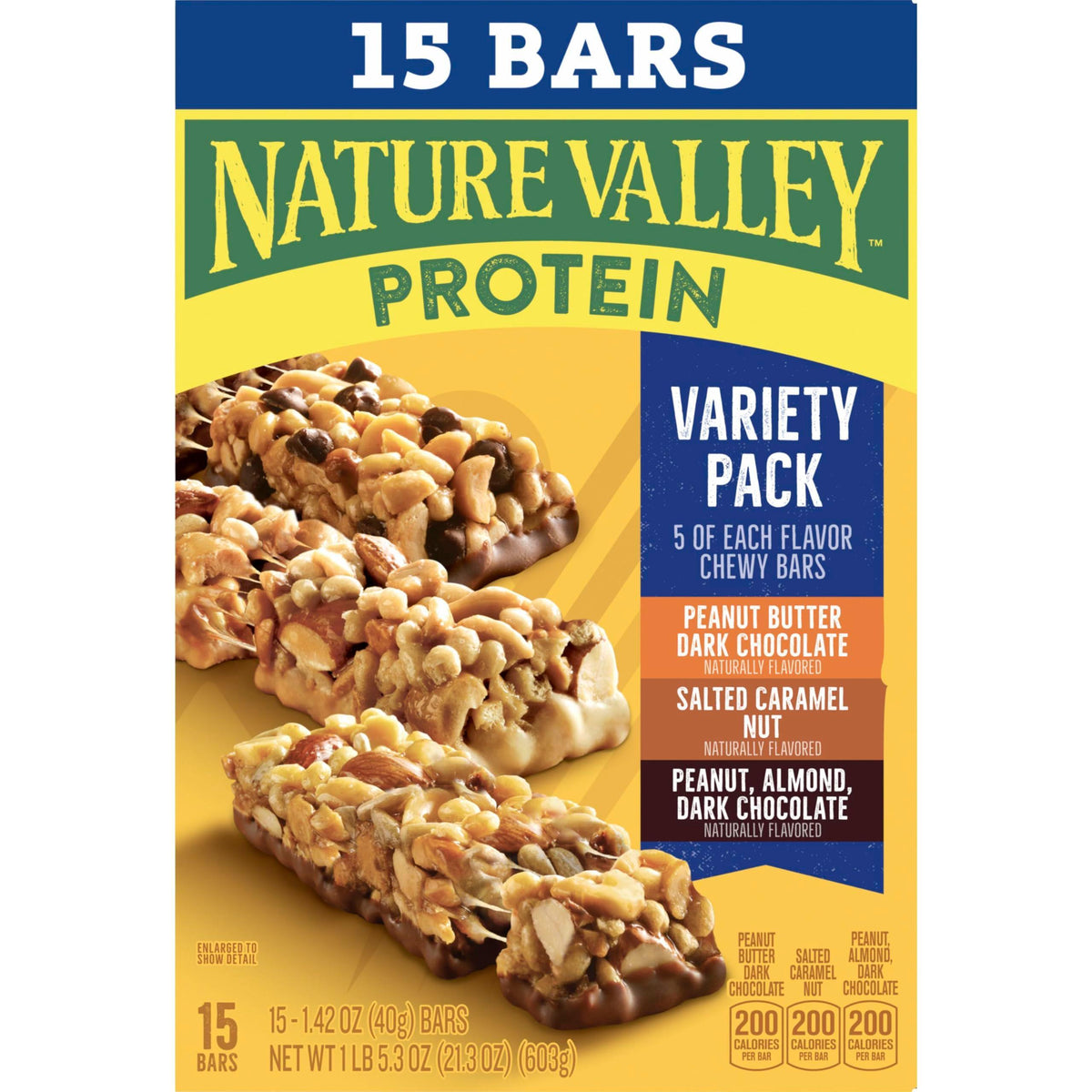 Nature Valley Protein Chewy Snack Bars, Variety Pack, 15 Bars, 21.3 oz