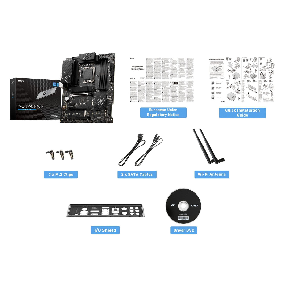 MSI PRO Z790-P WiFi ProSeries Motherboard (Supports 12th/13th/14th Gen Intel Processors, LGA 1700, DDR5, PCIe 5.0, M.2, 2.5Gbps LAN, USB 3.2 Gen2, HDMI/DP, Wi-Fi 6E, Bluetooth 5.3, ATX)