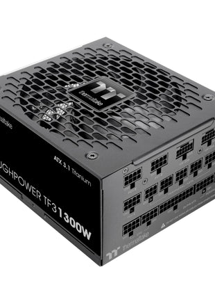 Thermaltake Toughpower TF3 1300W; 2X Native PCIe 5.1 12V-2x6; Dual-Color H++ Connectors; Etched Flat Cables; Multi/Single Rail OCM Toggle; 100% Japanese Capacitors; 80+ Titanium; PS-TPD-1300FNFATU-1