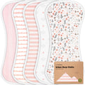 Organic Burp Cloths Baby Boy & Girl - 5-Pack Super Absorbent Cotton Burping Cloths for Babies, Soft & Plush Newborn Spit Up Rags, Infant Towels for Milk Spit Up, Unisex, Large 21 inch x 10 inch (Sweet Charm)