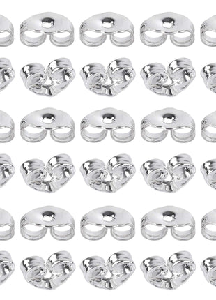 SANNIX 30pcs/15 Pairs 925 Sterling Silver Earring Backs Replacement Secure Ear Lockings