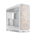 Fractal Design Meshify 3 XL White Tempered Glass Clear Tint - High Airflow PC Gaming Case - Mesh Front Panel - Three ARGB Momentum 14 Gen 2 Fans Included - Spacious Interior - GPU up to 512mm