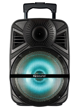 IQ Sound IQ-5012DJBT 12-inch Portable Bluetooth Speaker with True Wireless Technology, 12" High Efficiency Woofer, BT Receiver, FM Radio, RMS: 30 W, Flashing Lights, USB/Micro SD /AUX/Mic Inputs