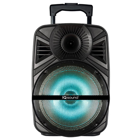 IQ Sound IQ-5012DJBT 12-inch Portable Bluetooth Speaker with True Wireless Technology, 12" High Efficiency Woofer, BT Receiver, FM Radio, RMS: 30 W, Flashing Lights, USB/Micro SD /AUX/Mic Inputs