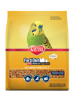 Kaytee Forti-Diet Pro Health Egg-Cite Nourish+Protect Parakeet, Supports Breeding and Molting, Nutrition Backed by Science, Digestive Health, 5 pounds