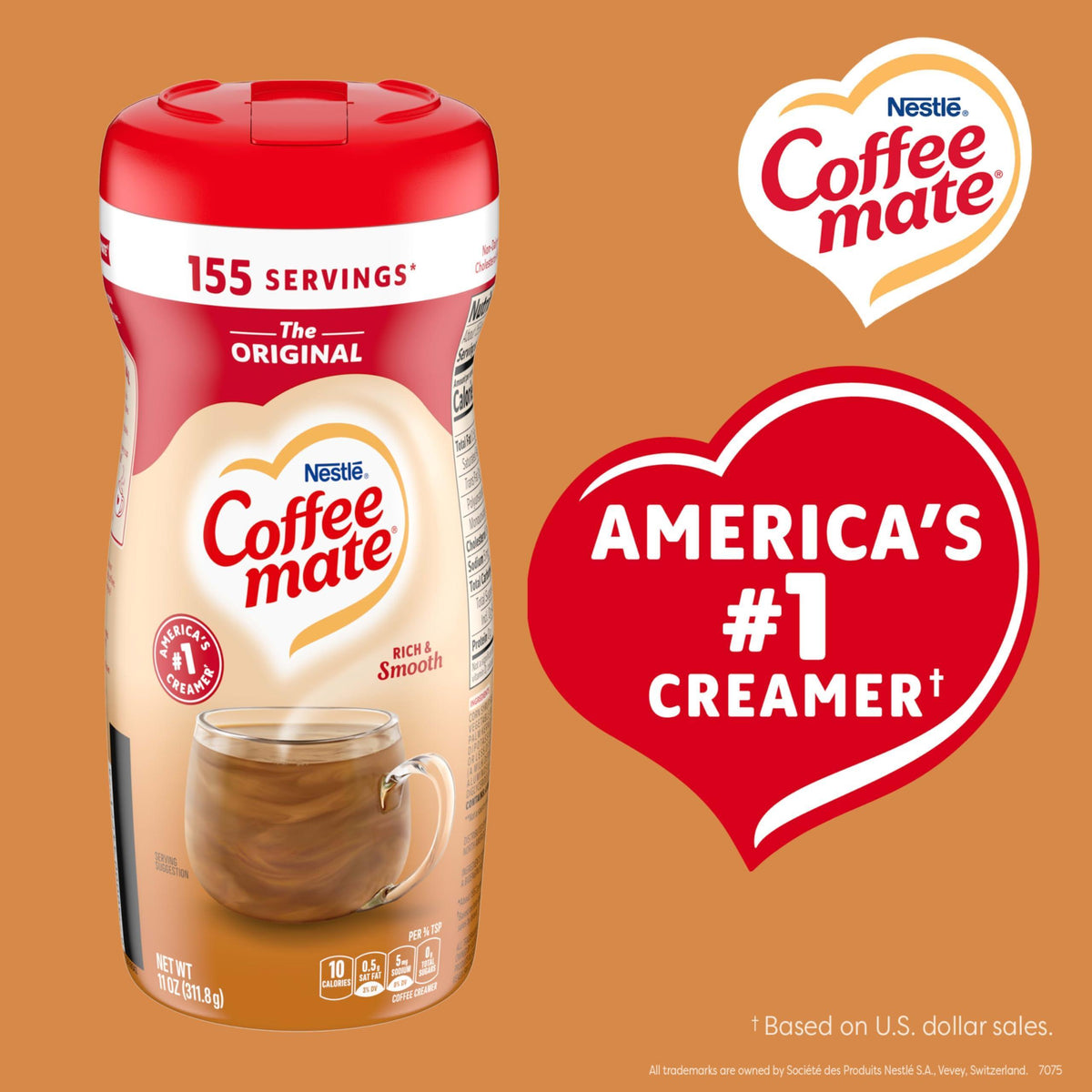 Nestle Coffee mate Coffee Creamer, Original, Powder Creamer, 11 oz Canister (Pack of 12)