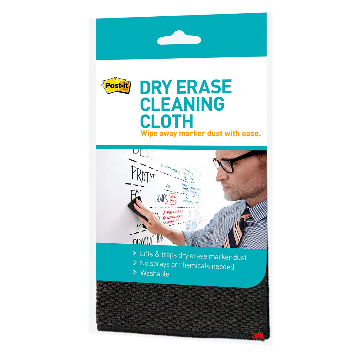 Post-it Dry Erase Cleaning Cloth (MMMDEFCLOTH) 10 5/8 x 10 5/8 Grey white