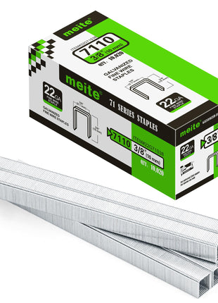 meite 22 Gauge 71 Series 3/8" Crown Wide 3/8" Leg Length Galvanized Staples for Upholstery Stapler 10,020 PCS/Box (1 Box)