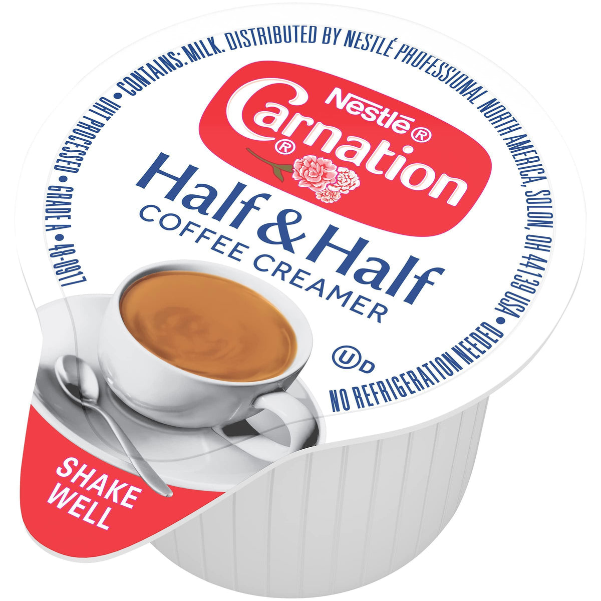 Nestle Carnation Coffee Creamer Half and Half, Made with Real Dairy, 0.304 fl oz Tubs (Pack of 360)