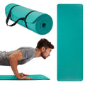 Gaiam Essentials Thick Yoga Mat Fitness & Exercise Mat With Easy-Cinch Carrier Strap, Teal, 72