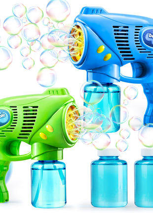JOYIN 2 Kids Bubble Gun with 2 Bottles Refill Solution, Bubble Machine Gun for Toddlers Kids 4-8, Party Favors, Summer Toy, Outdoors, Easter, Birthday Gift