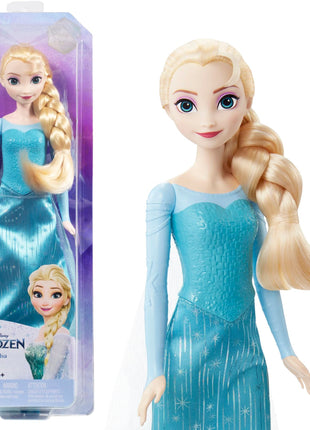 Mattel Disney Frozen Elsa Fashion Doll in Frozen 1 Look | Posable Doll in Signature Blue Dress with Cape, Skirt & Shoes and Braided Hair, Inspired by Disney Frozen
