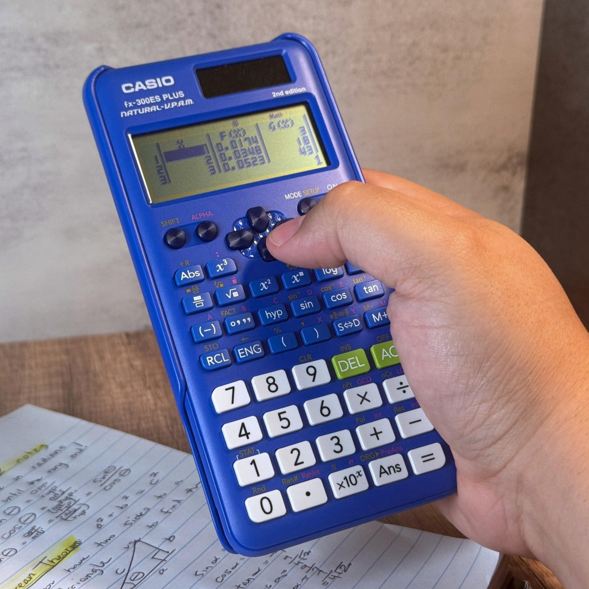 Casio fx-300ES Plus 2nd Edition – Standard Scientific Calculator | 262 Functions, Natural Textbook Display℠ | Ideal for Middle School, High School Math, Statistics & Algebra | Blue