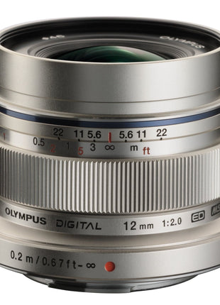 OM SYSTEM Olympus M.Zuiko Digital ED 12mm F2.0 Silver for Micro Four Thirds System Camera, Compact Wide Angle Lens for Starry Sky and Landscape