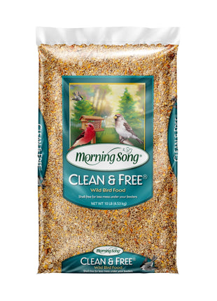 Morning Song Clean & Free Shell Free Wild Bird Food, Premium No Mess Bird Seed for Outside Feeders, 10-Pound Bag