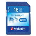 Verbatim 16GB Premium SDHC Memory Card, UHS-I V10 U1 Class 10, blue