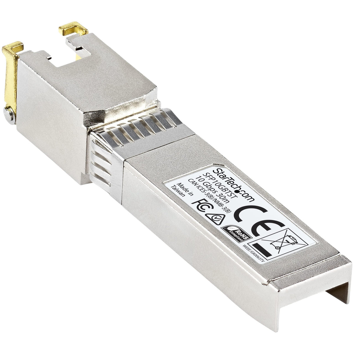 StarTech.com MSA Uncoded Compatible SFP+ Module - 10GBASE-T - SFP to RJ45 Cat6/Cat5e - 10GE Gigabit Ethernet SFP+ - RJ-45 30m -(SFP10GBTST)