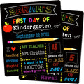 First & Last Day of School Chalkboard, 10 x 12 Inch Double Sided Back to School Sign for Kids/Girls/Boys, Reusable Wooden 1st Day of Preschool/Kindergarten Photo Props