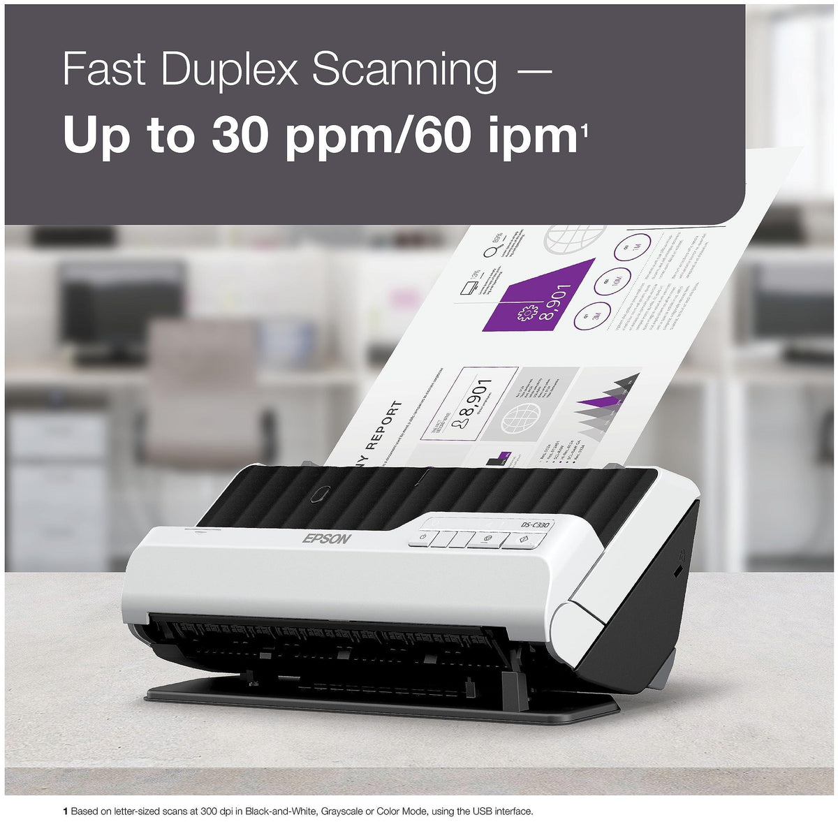 Epson DS-C330 Duplex Compact Desktop Document Scanner with Auto Document Feeder (ADF)