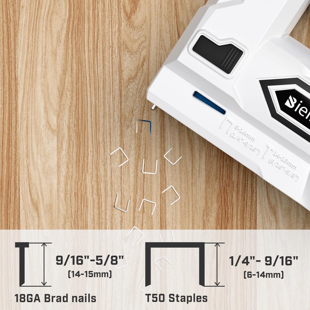 Bielmeier Electric Staple Gun, 2 in 1 Lithium-ion Electric Stapler, 4V Cordless Brad Nailer Kit with Staples Nails, USB Charger, Power Tacker for Upholstery, Material Repair, Carpentry, DIY