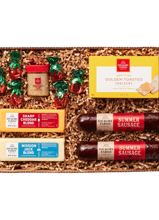 Hickory Farms Farmhouse Meat & Cheese Food Gift Basket (Small) - Box Set | Charcuterie Board Food | Summer Sausage | Father's Day | Mother's Day | Easter | Christmas | Holiday | Housewarming | Gourmet | Sympathy | Care Package