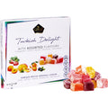 Cerez Pazari Turkish Delight Candy With Assorted Flavors, Gourmet Medium Size Snacks Gift Box, Sweet Luxury Traditional Confectionery Loukoumi, Vegan Lokum, Approx. No Nuts, 42 Pcs, 16 oz.