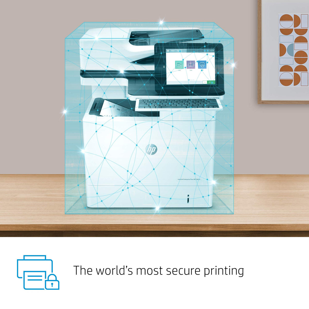 HP LaserJet Enterprise Flow MFP M634h Monochrome All-in-One Printer with built-in Ethernet & 2-sided printing (7PS95A), White