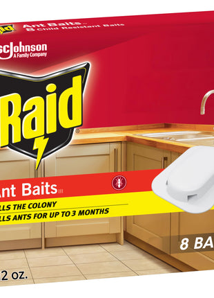 Raid Ant Killer Baits, Child Resistant Bug Killer for Indoor Home Use, 0.24 Oz, 8 Count