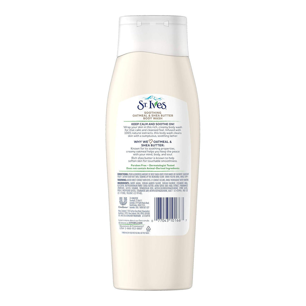 St. Ives Soothing Body Wash & Shower Gel for Women with Oatmeal & Shea Butter, Intense Moisturisation, Mild Cleanser moisturising Liquid Body Wash with 100% Natural Extracts, Paraben-Free Bath Gel, Dermatologically Tested, 400ml