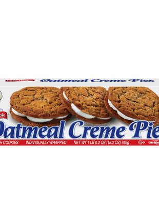 Little Debbie Oatmeal Crème Pies, 12 Individually Wrapped Sandwich Cookies, 16.2 OZ Box