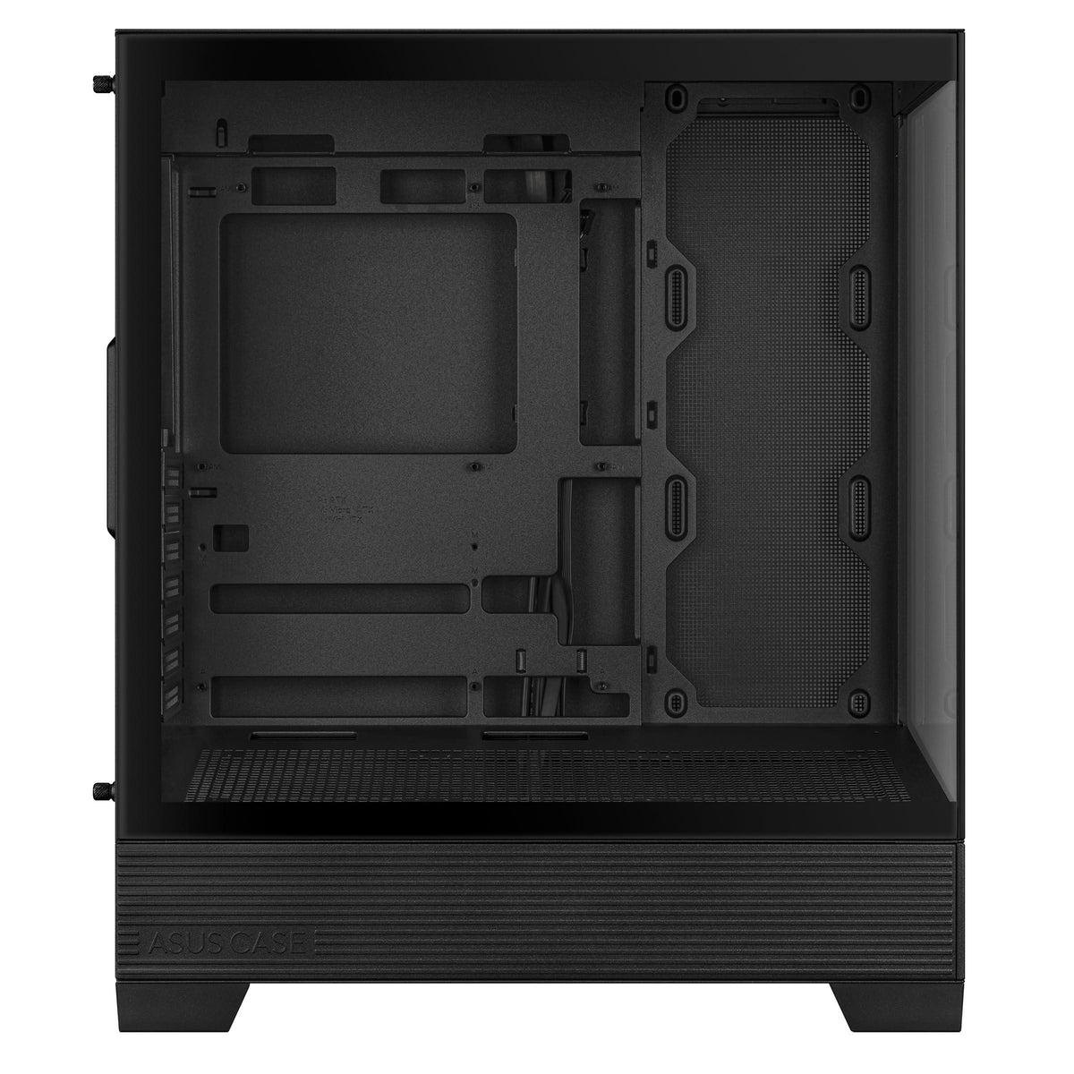 ASUS A31 Black ATX Mid-Tower Gaming Case, Dual-Sided Tempered Glass, Frameless Design, BTF Hidden Connectors, 360 AIO Support, 8° Angled Base, ARGB Ready, Optimized Airflow, Seamless Cable Management