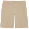 IZOD Boys' School Uniform Flat Front Khaki Shorts, Moisture Wicking Performance Fabric, Wrinkle & Fade Resistant, 12