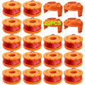 20 Pack Trimmer Spool Line for Worx,(WA0010)Replacement Trimmer Spool Line for Worx,Trimmer Line Refills 0.065 inch for Worx,Suitable for Worx String Trimmers(16 Pack Grass Trimmer Line,4 Trimmer Cap)