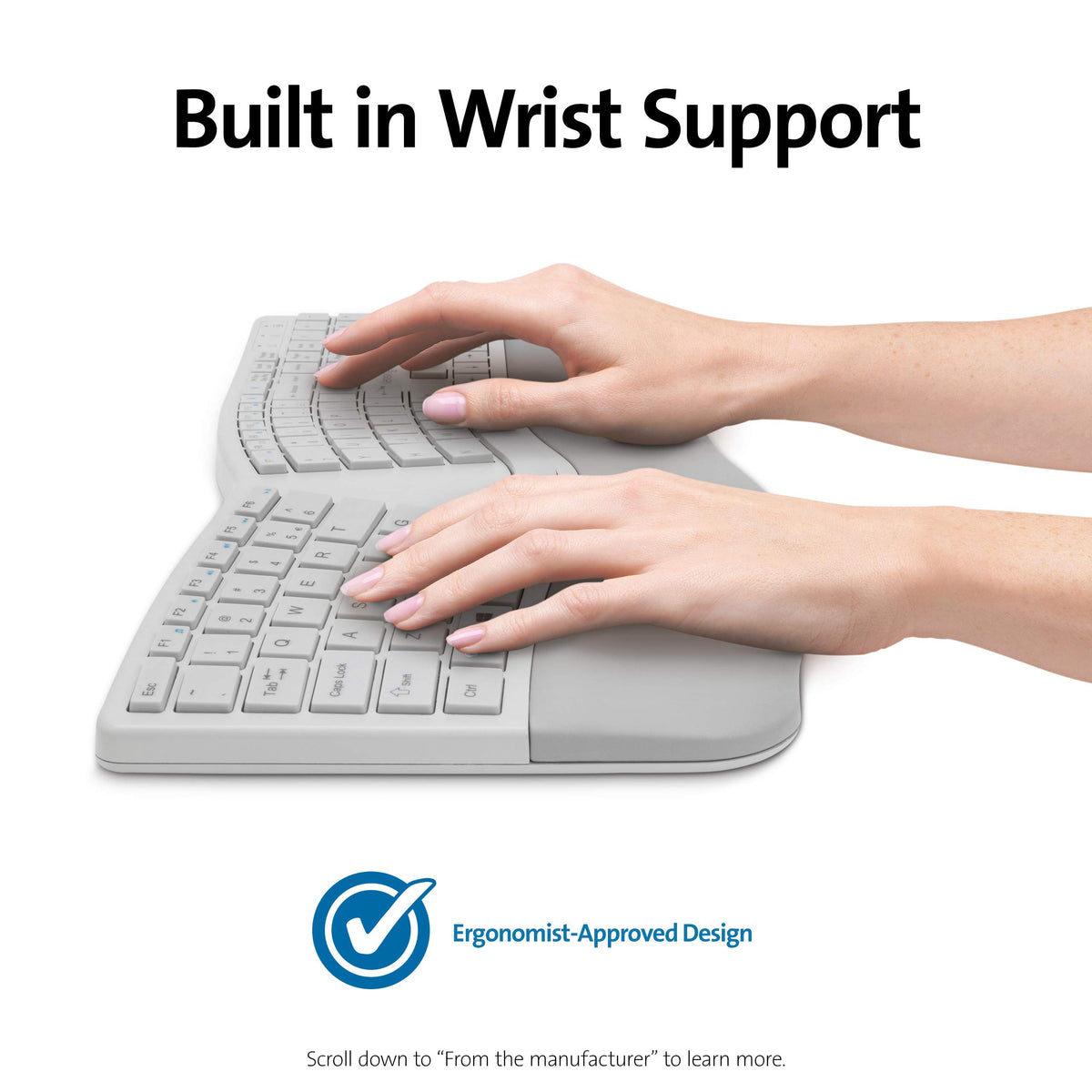 Kensington Pro Fit Ergonomic Wireless Keyboard - Grey (K75402US)