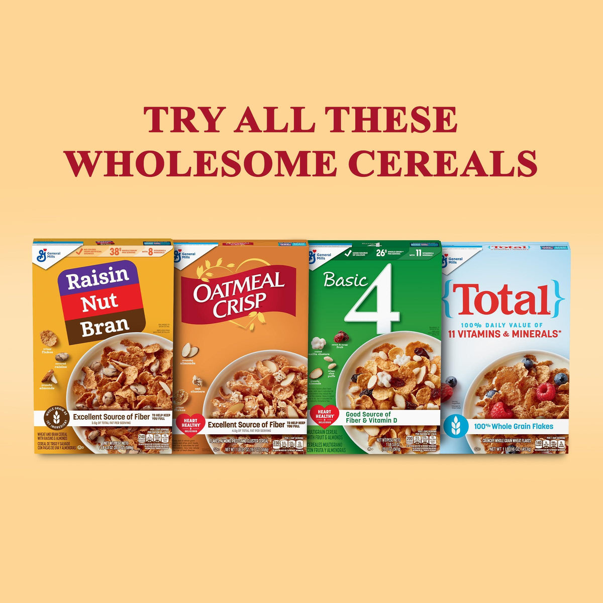 Raisin Nut Bran Cereal, High Fiber Cereal, Made with Whole Grain, 20.8 oz