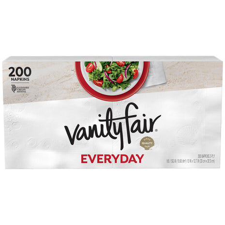 Vanity Fair Everyday Paper Napkins, 200 2-Ply Disposable Napkins