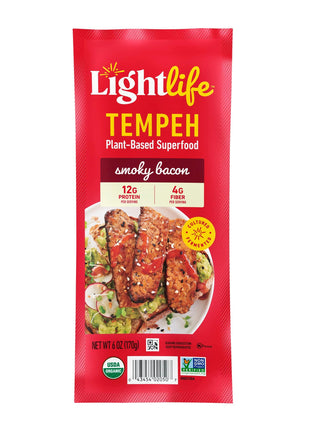 Lightlife Organic Tempeh Smoky Plant Based Bacon, 6 oz