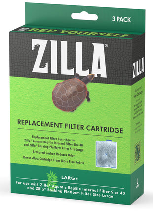 Zilla Reptile Pet Terrarium Water Filter Replacement Cartridge, Large, 3-Pack
