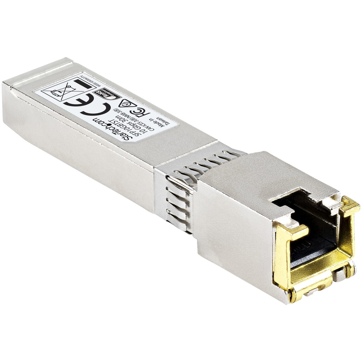 StarTech.com MSA Uncoded Compatible SFP+ Module - 10GBASE-T - SFP to RJ45 Cat6/Cat5e - 10GE Gigabit Ethernet SFP+ - RJ-45 30m -(SFP10GBTST)