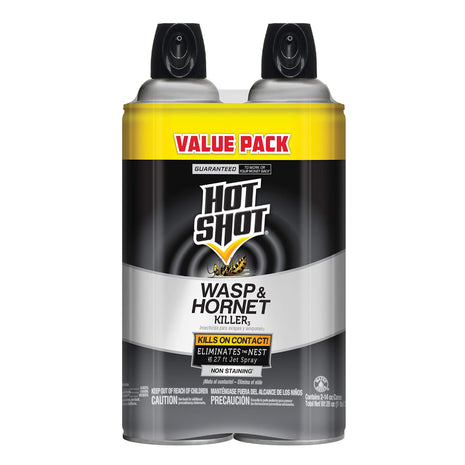 Hot Shot Wasp And Hornet Killer Aerosol, Up to 27-Foot Jet Spray, 14 Ounces, 2 Pack