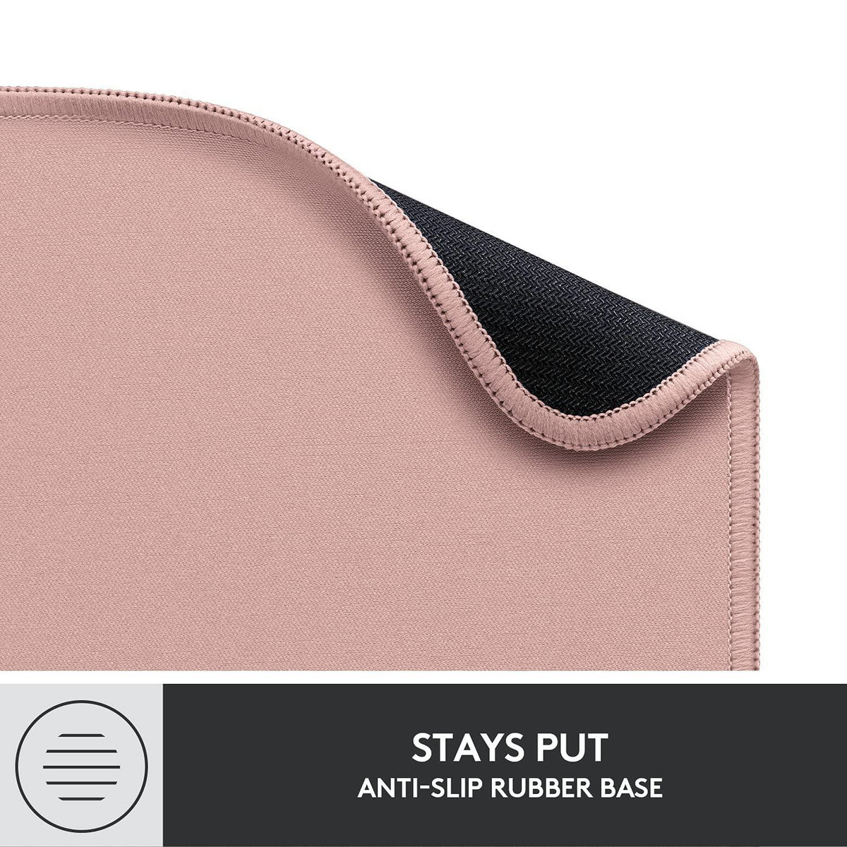 Logitech Mouse Pad - Studio Series, Computer Mouse Mat with Anti-Slip Rubber Base, Easy Gliding, Spill-Resistant Surface, Durable Materials, Portable, in a Fresh Modern Design, Darker Rose