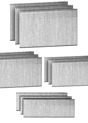 Straight 16 Gauge Finish Nails Galvanized 4 Assorted Sizes 1200 PCS | 300 PCS Per Size: 1-1/2", 1-3/4", 2", 2-1/2" fit 16GA Finishing Nailers for Trim, Cabinet, Furniture Wood Projects Pack