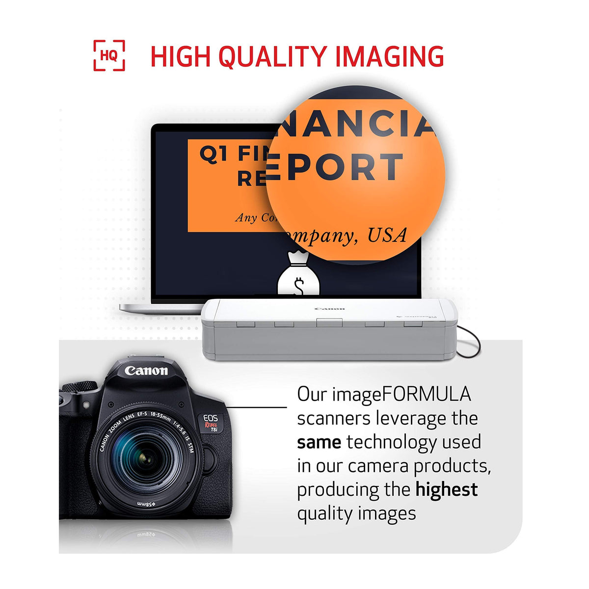 Canon imageFORMULA R10 - Portable Document Scanner, USB Powered, Duplex Scanning, Document Feeder, Easy Setup, Convenient, Perfect for Mobile Users