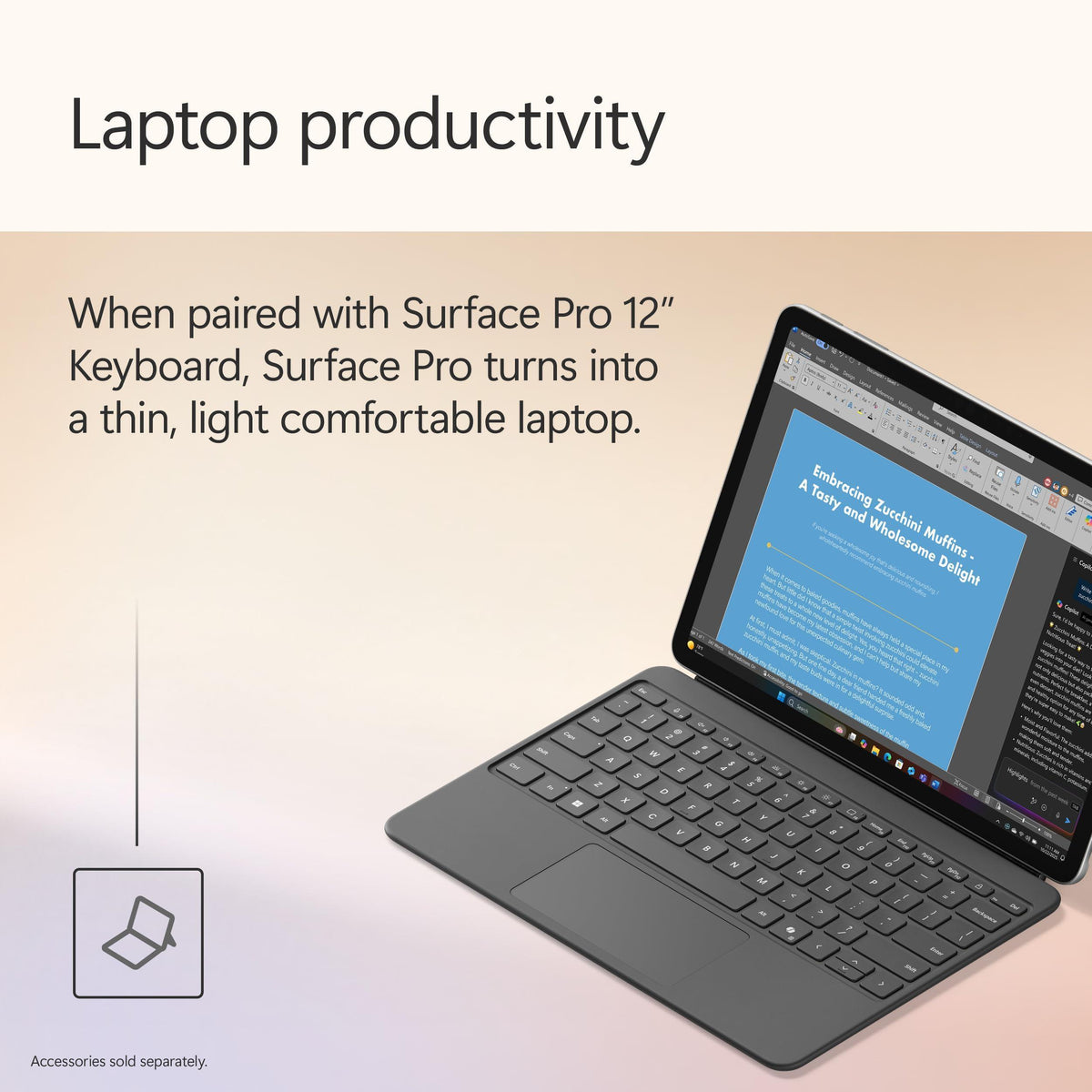 Microsoft Surface Pro 2-in-1 Laptop/Tablet (2025), Windows 11 Copilot+ PC, 12" Touchscreen Display, Snapdragon X Plus (8 Core), 16GB RAM, 512GB Storage, Platinum