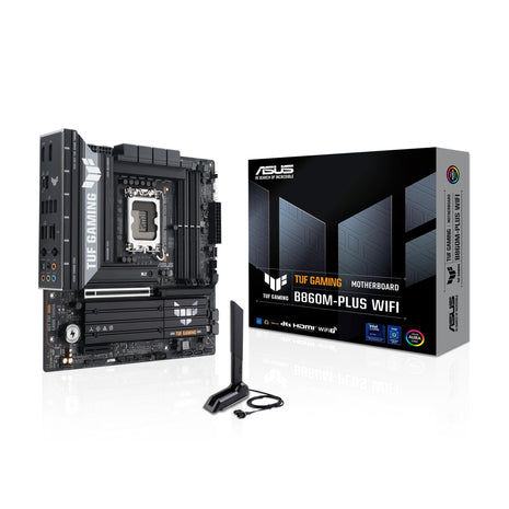 ASUS TUF Gaming B860M-PLUS WiFi B860 LGA 1851 mATX Motherboard, Intel® CoreTM Ultra Series 2 Ready, AI PC, 12+1+2+1 80A Stages, DDR5,PCIe 5.0, 3X M.2, Wi-Fi 7, 2.5G LAN, HDMITM, USB 20Gbps Type-C®