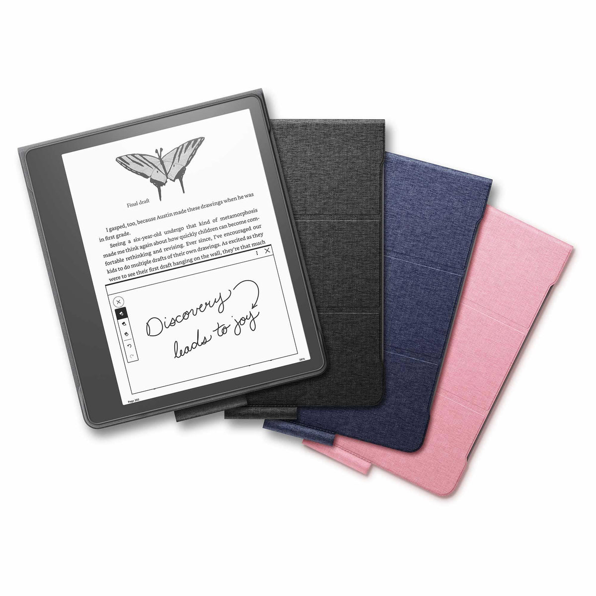 Amazon Kindle Scribe Fabric Folio Cover with Magnetic Attach, Sleek Protective Case - Black