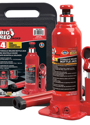 Torin T90413 Big Red Hydraulic Bottle Jack with Carrying Case, 4 Ton (8,000 lb) Capacity