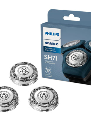 Philips Norelco Genuine Replacement Heads, 3 Count | 45 Self Sharpening SteelPrecision blades, Compatible with Series 5000 & 7000, SH71/52