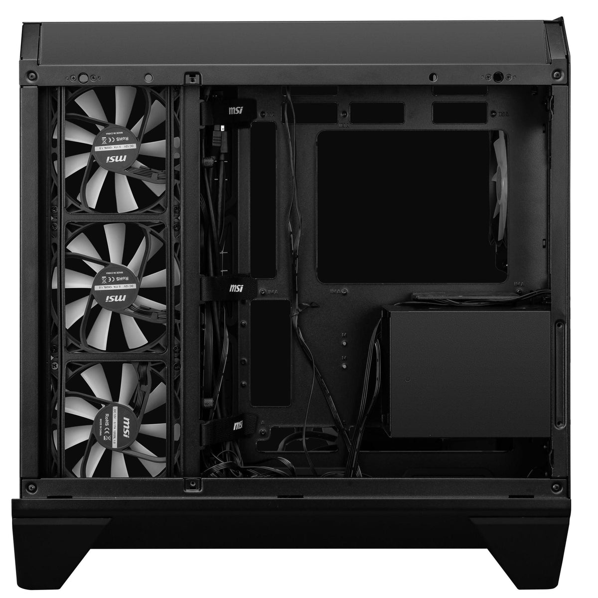 MSI MAG PANO 120R PZ - ATX Mid-Tower Gaming PC Case - 270-degree Tempered Glass Panel - Liquid Cooling Support up to 360mm Radiator - Pre-Installed 7 ARGB Fans - VGA Bracket